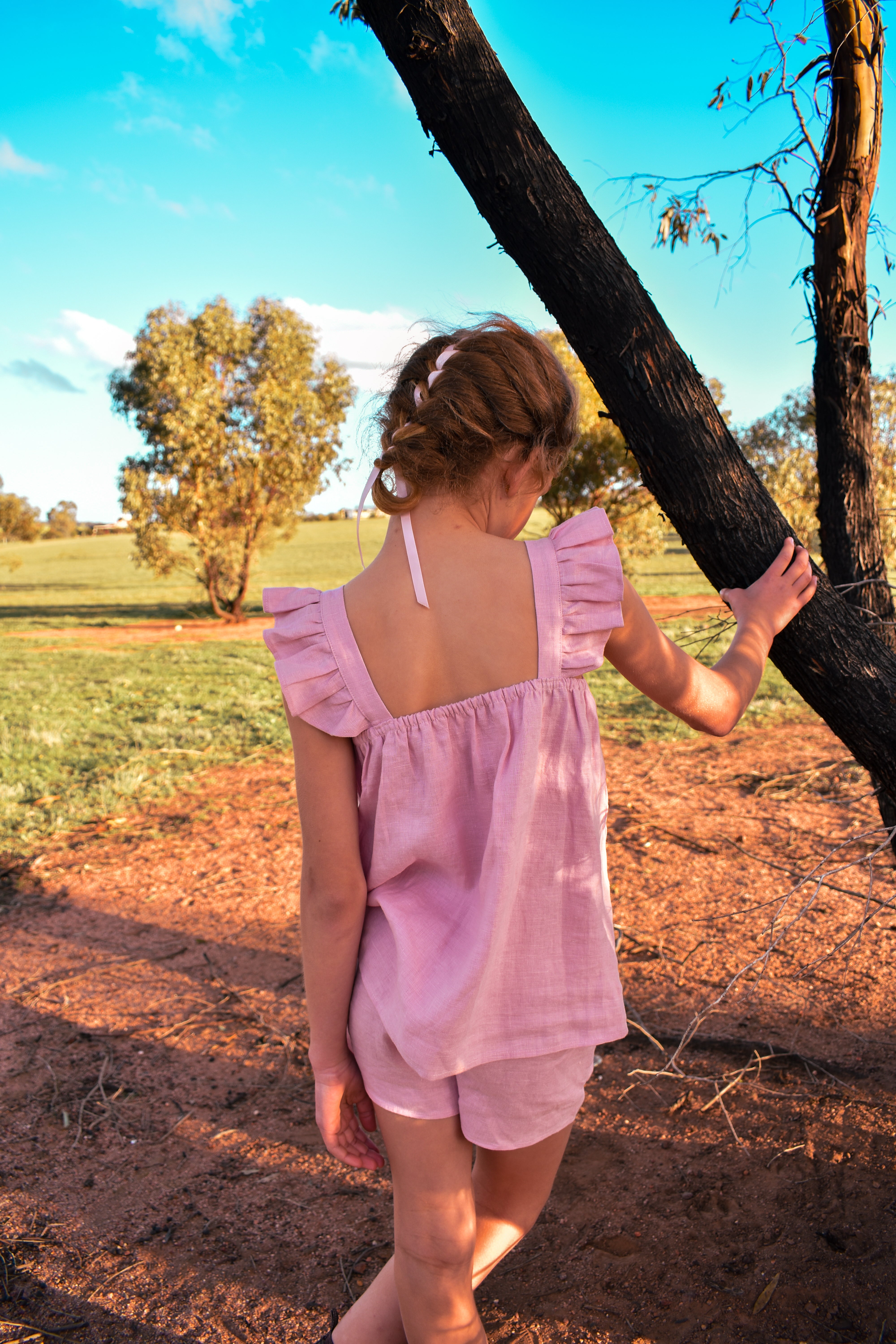 Girls Linen Short Set