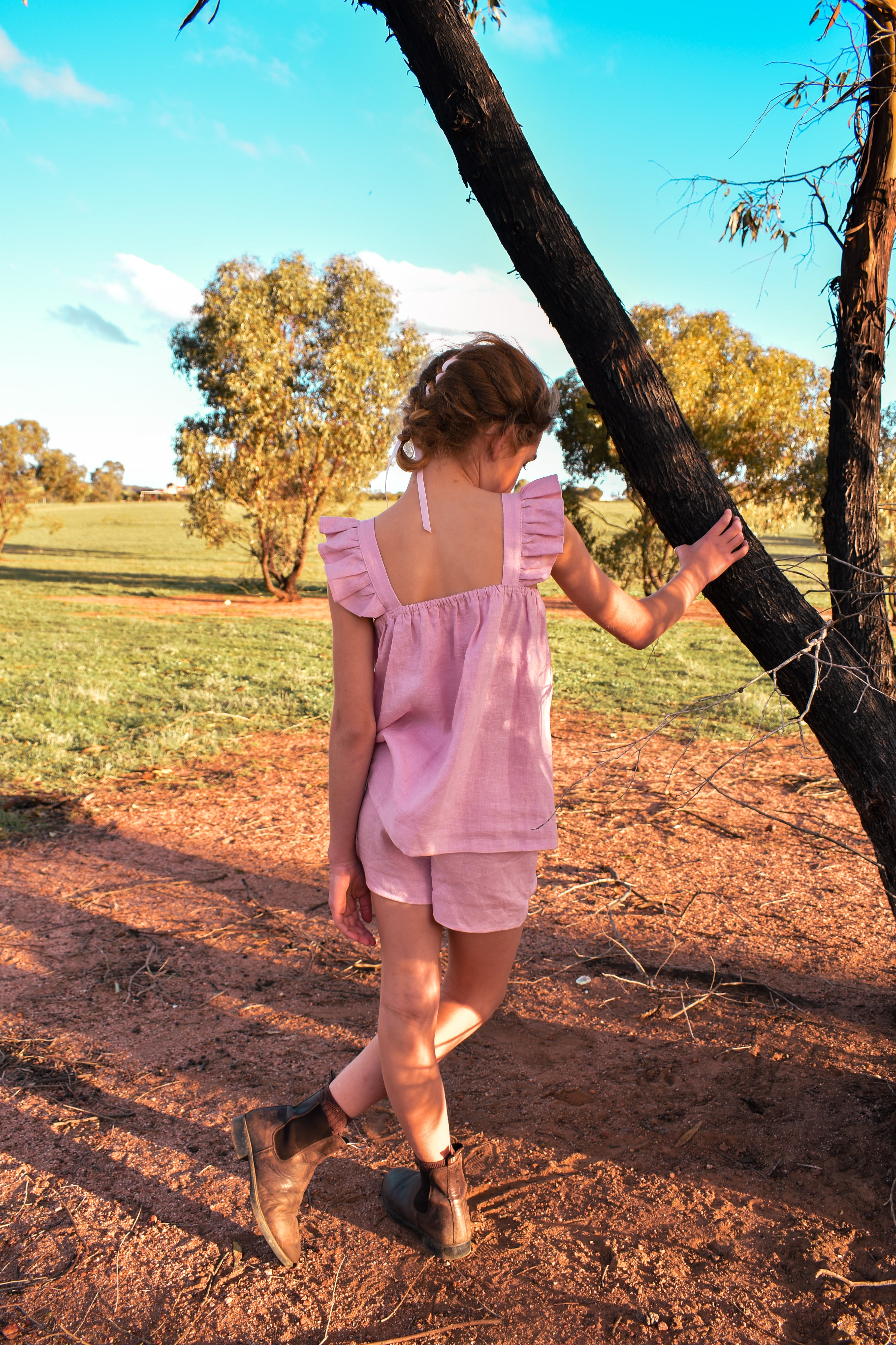 Girls Linen Short Set